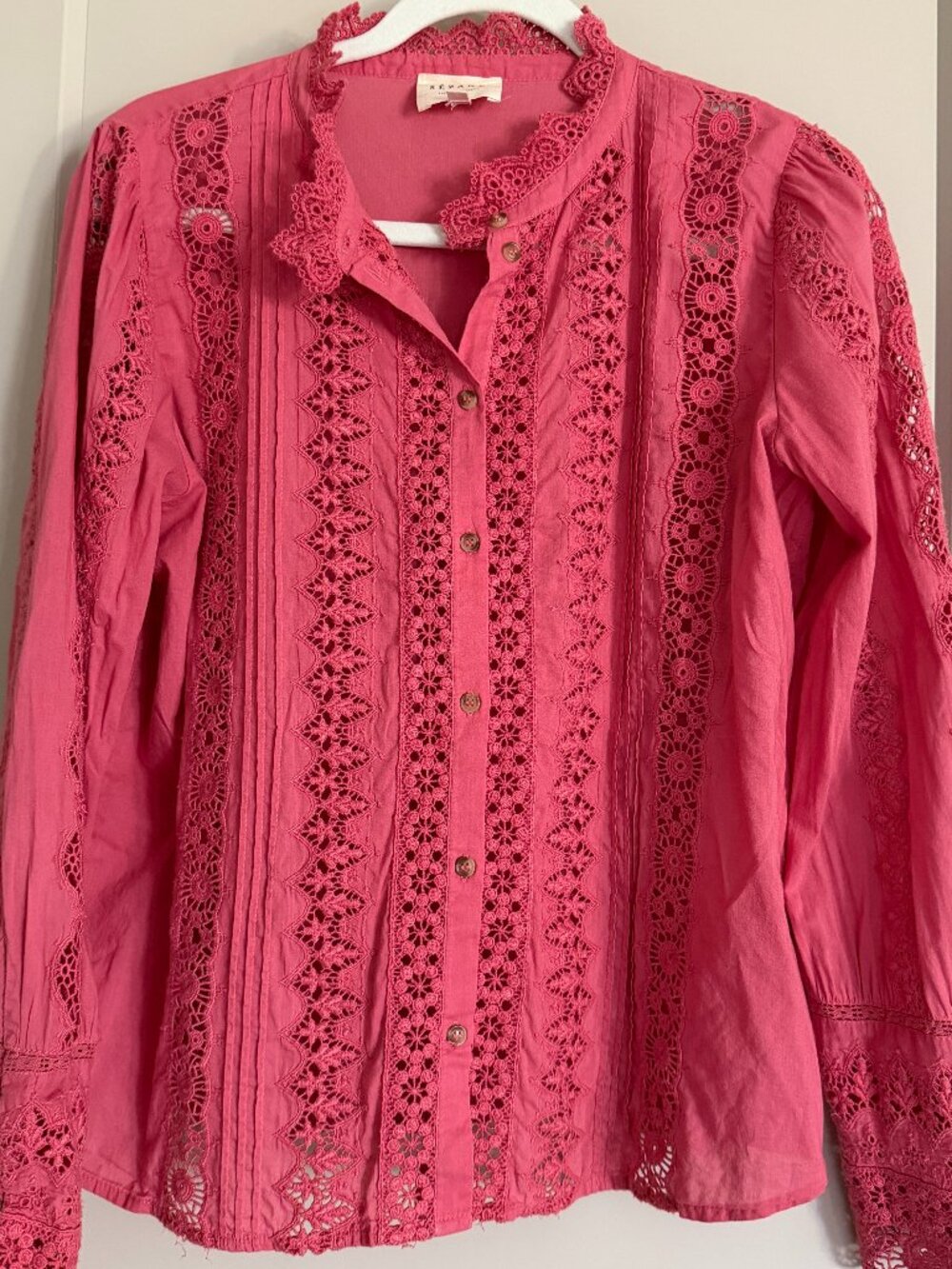 Sezane Embroidered Rym Blouse ,Rose size 40